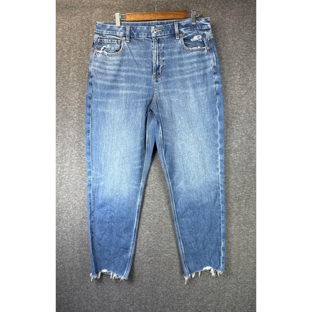 American Eagle Curvy Mom Jeans Womens 14 Distressed Raw Hem Night Out Cocktail